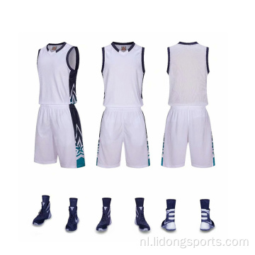 Basketbal uniform set op maat gemaakte goedkope basketbal jersey